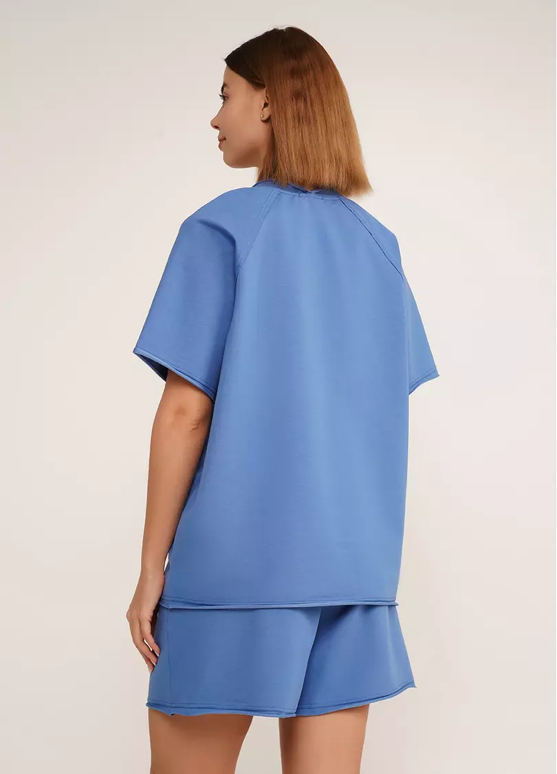 Футболка оверсайз из двухнитки STREET STYLE 4813/180 dark blue (синий)