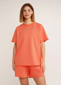 Футболка оверсайз из двухнитки STREET STYLE 4813/180 dried carrot (оранжевый)