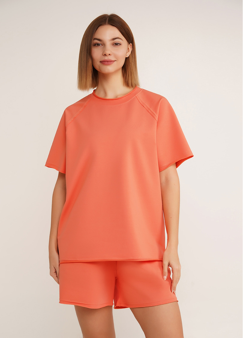 Футболка оверсайз з двохнитки STREET STYLE 4813/180 dried carrot (помаранчевий)