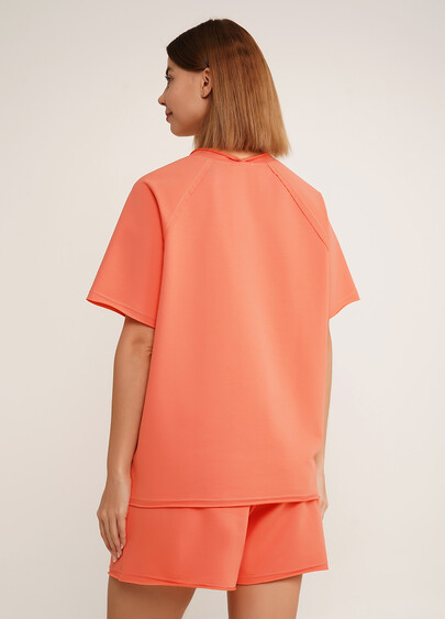 Футболка оверсайз з двохнитки STREET STYLE 4813/180 dried carrot (помаранчевий)