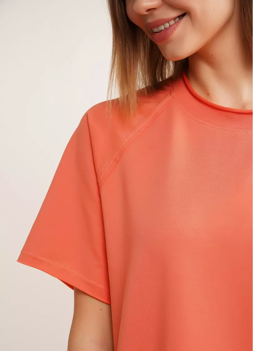 Футболка оверсайз из двухнитки STREET STYLE 4813/180 dried carrot (оранжевый)