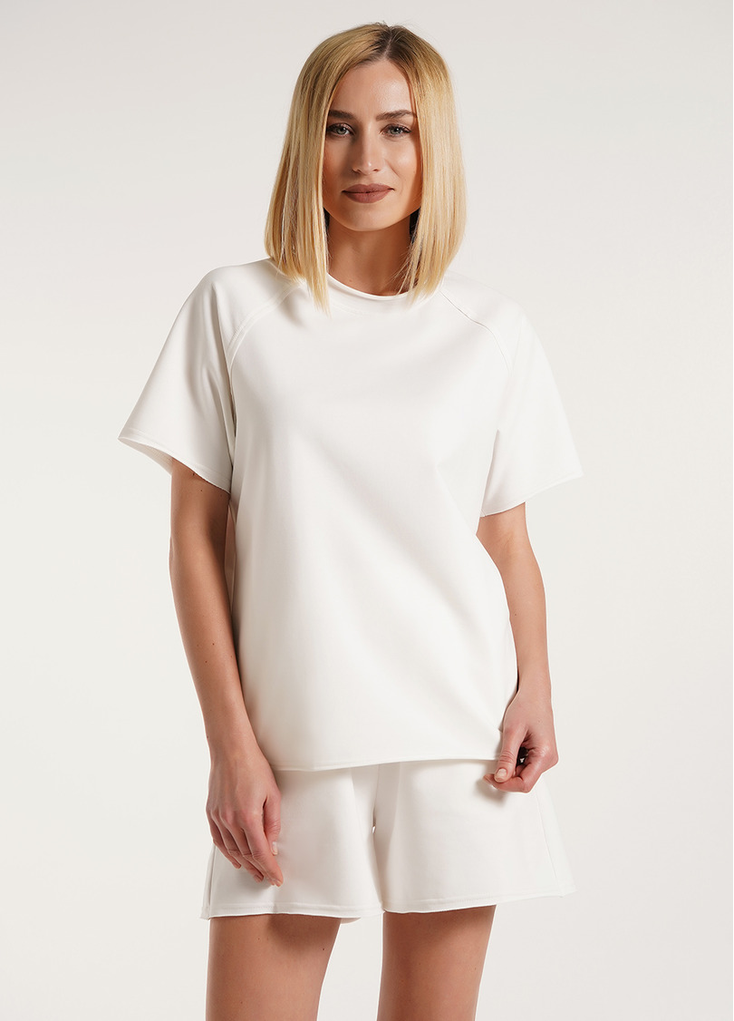 Футболка оверсайз из двухнитки STREET STYLE 4813/180 milk (белый)