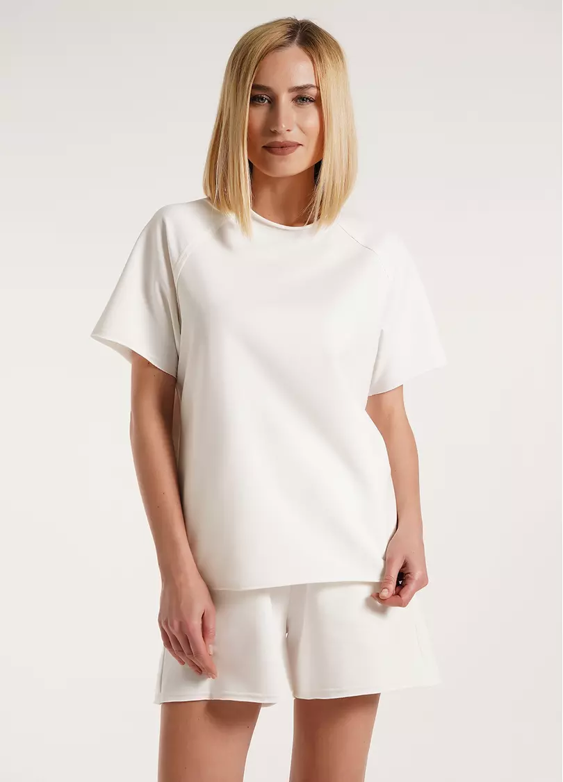 Футболка оверсайз из двухнитки STREET STYLE 4813/180 milk (белый)
