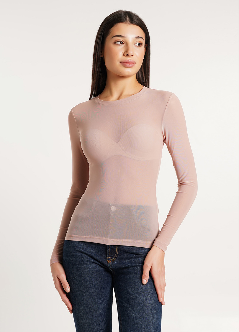 Лонгслив из сетки Safari 4902/07 nude (бежевый)