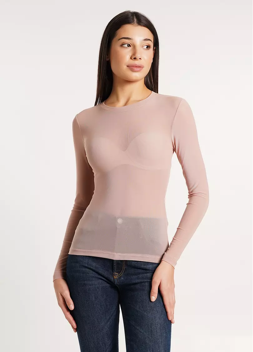 Лонгслив из сетки Safari 4902/07 nude (бежевый)