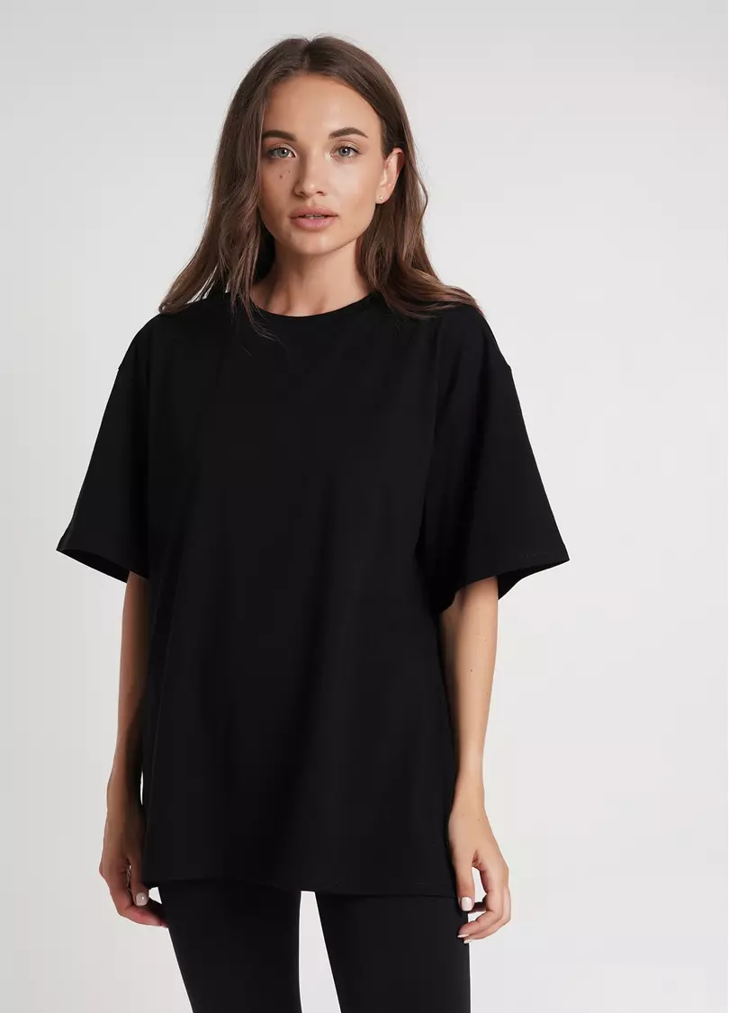 Футболка оверсайз T-SHIRT BASIC 4806/010 black (черный)