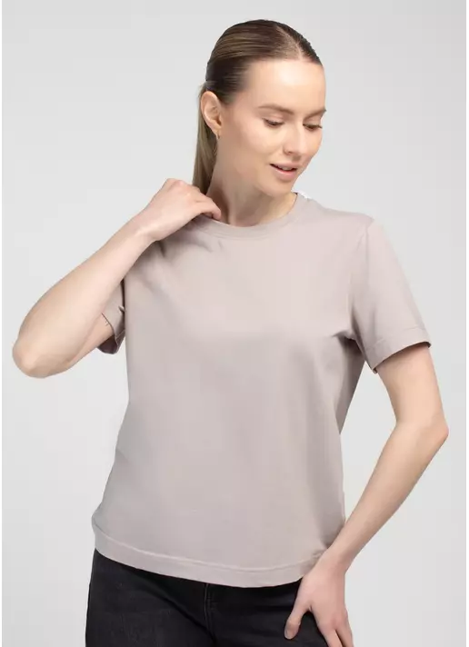 Футболка хлопкавая T-SHIRT BASIC 4822/010 mushroom beige (бежевый)