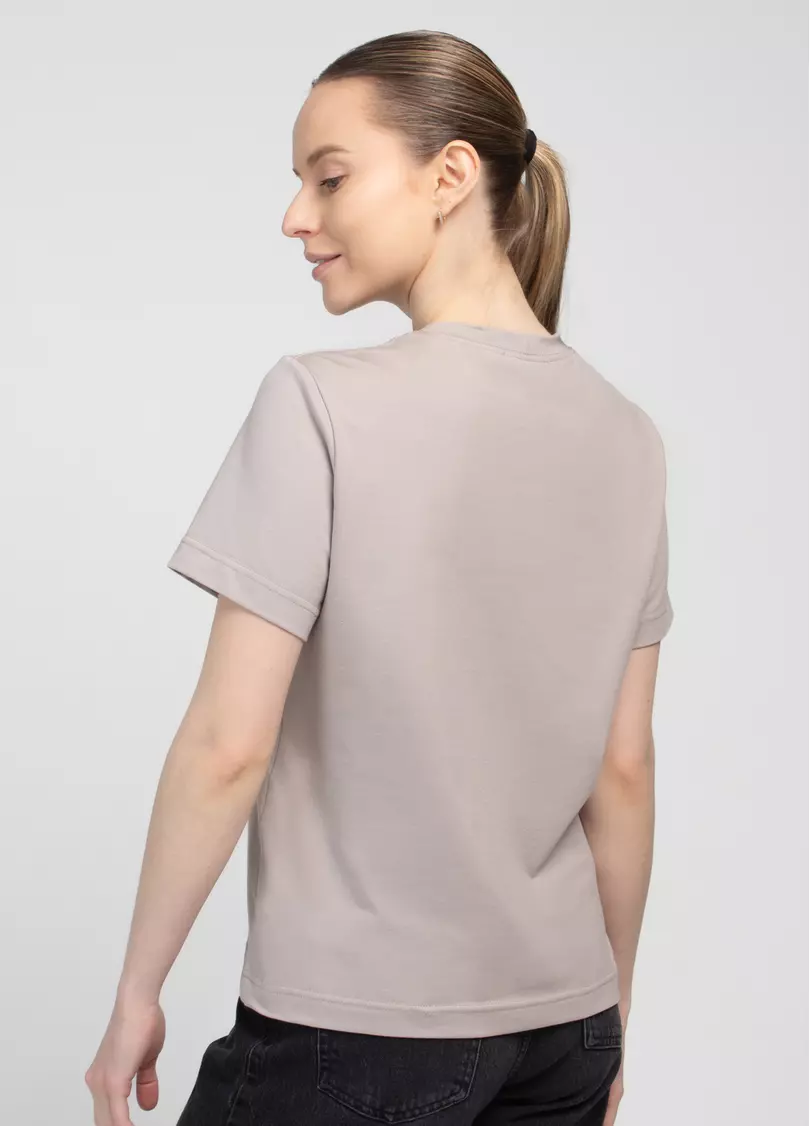 Футболка хлопкавая T-SHIRT BASIC 4822/010 mushroom beige (бежевый)