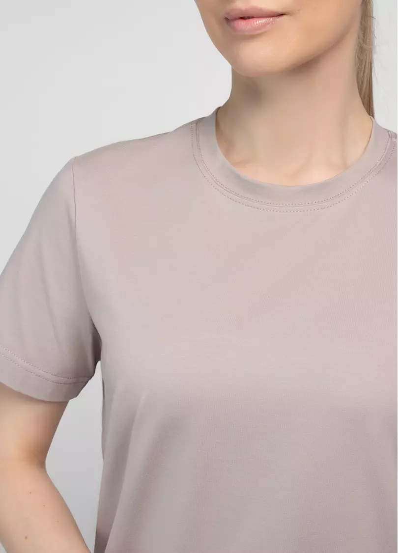 Футболка хлопкавая T-SHIRT BASIC 4822/010 mushroom beige (бежевый)