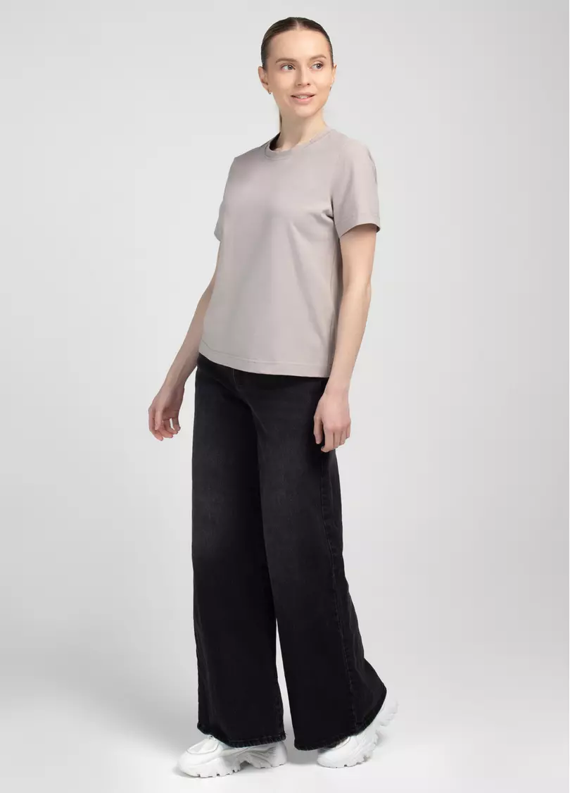 Футболка хлопкавая T-SHIRT BASIC 4822/010 mushroom beige (бежевый)