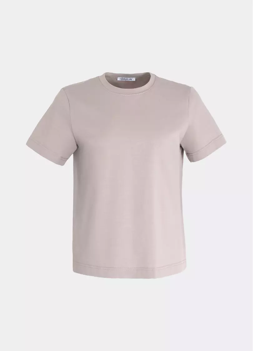 Футболка бавовняна T-SHIRT BASIC 4822/010 mushroom beige (бежевий)