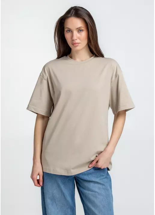 Футболка оверсайз T-SHIRT BASIC 4824/010 (бежевий) Футболка оверсайз T-SHIRT BASIC 4824/010 (бежевий)