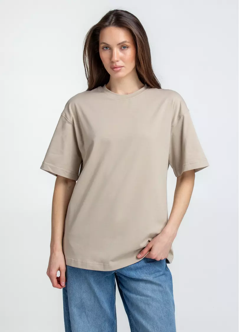 Футболка оверсайз T-SHIRT BASIC 4824/010 (бежевий)
