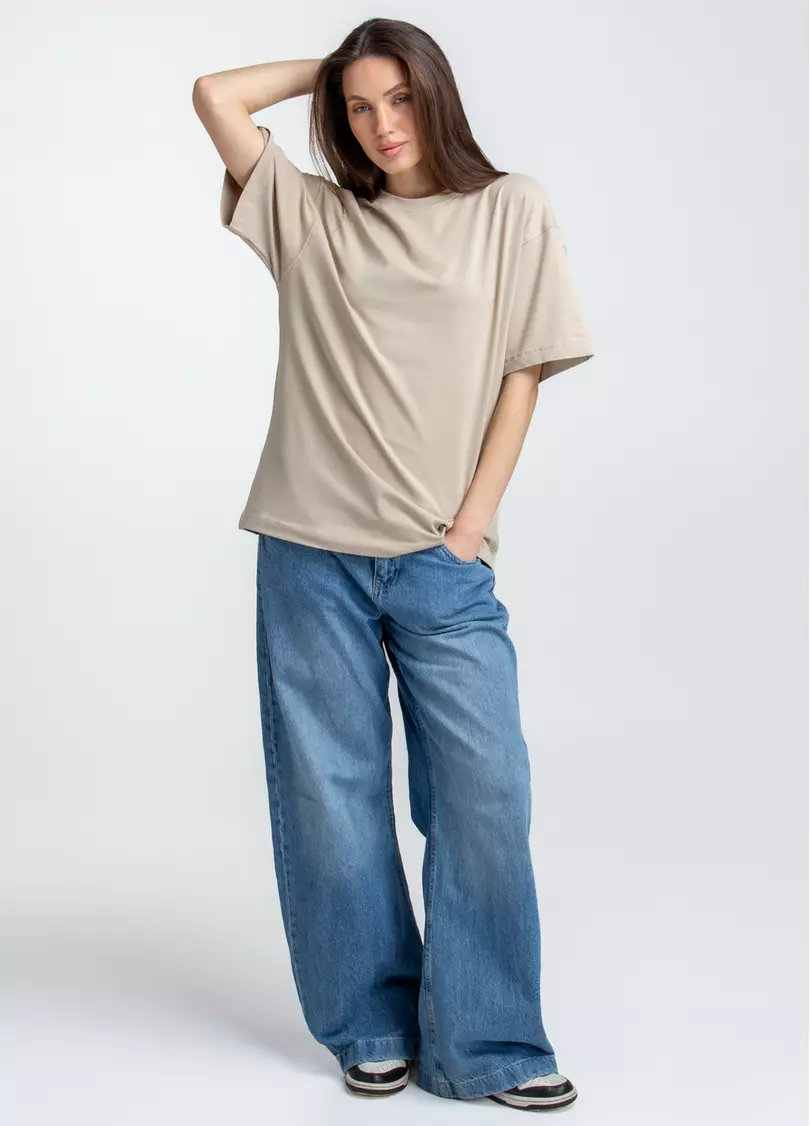 Футболка оверсайз T-SHIRT BASIC 4824/010 (бежевий)