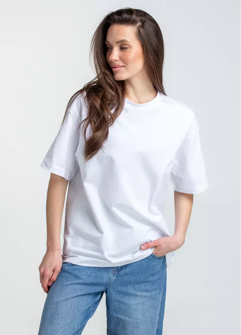 Футболка оверсайз T-SHIRT BASIC 4824/010 (білий)
