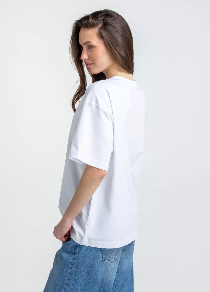 Футболка оверсайз T-SHIRT BASIC 4824/010 (білий)