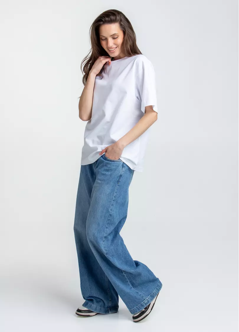 Футболка оверсайз T-SHIRT BASIC 4824/010 (білий)