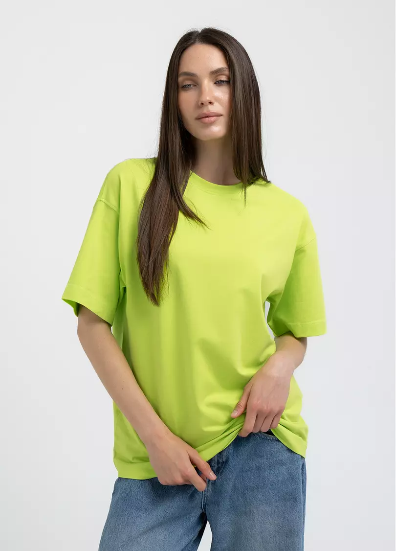 Футболка оверсайз T-SHIRT BASIC 4825/010 apple green (зеленый)