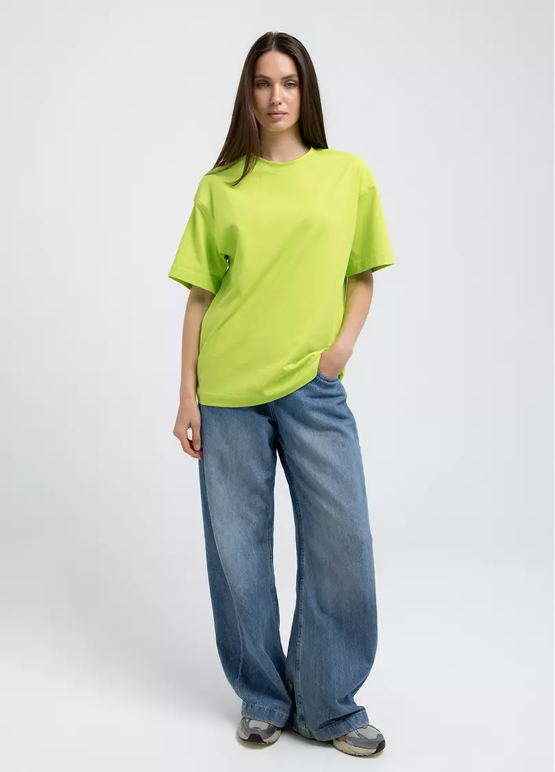 Футболка оверсайз T-SHIRT BASIC 4825/010 apple green (зеленый)