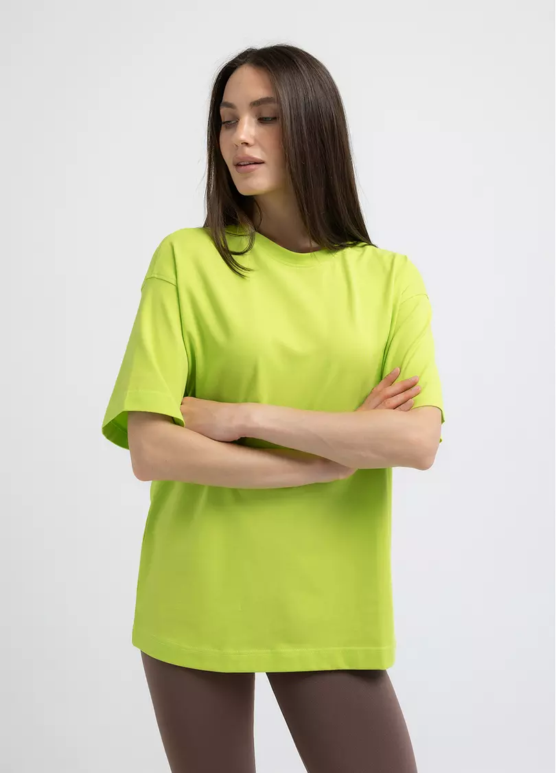 Футболка оверсайз T-SHIRT BASIC 4825/010 apple green (зеленый)