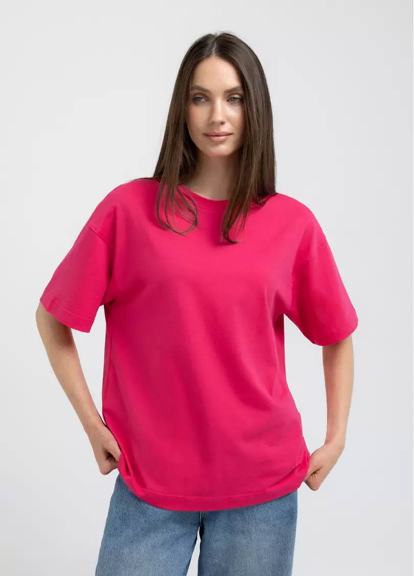 Футболка оверсайз T-SHIRT BASIC 4825/010 fuchsia (розовый)