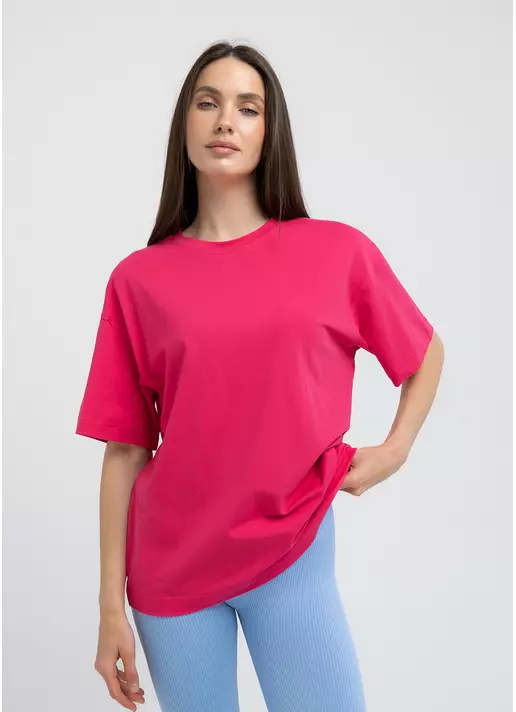 Футболка оверсайз T-SHIRT BASIC 4825/010 fuchsia (розовый)