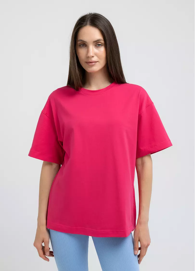 Футболка оверсайз T-SHIRT BASIC 4825/010 fuchsia (розовый)