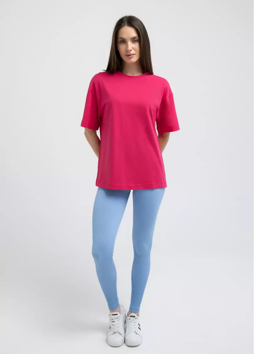 Футболка оверсайз T-SHIRT BASIC 4825/010 fuchsia (розовый)