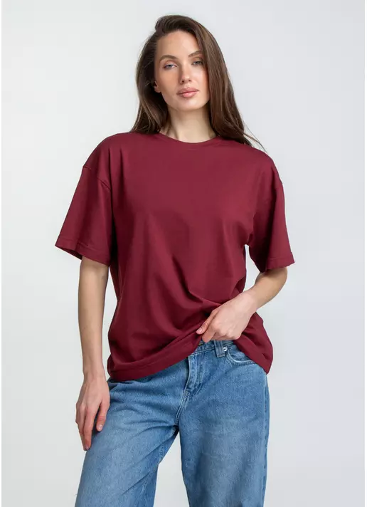 Футболка оверсайз T-SHIRT BASIC 4825/010 (бордовий) Футболка оверсайз T-SHIRT BASIC 4825/010 (бордовий)