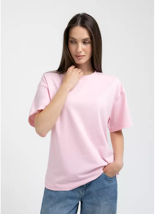 Футболка оверсайз T-SHIRT BASIC 4825/010 pale pink (рожевий) Футболка оверсайз T-SHIRT BASIC 4825/010 pale pink (рожевий)