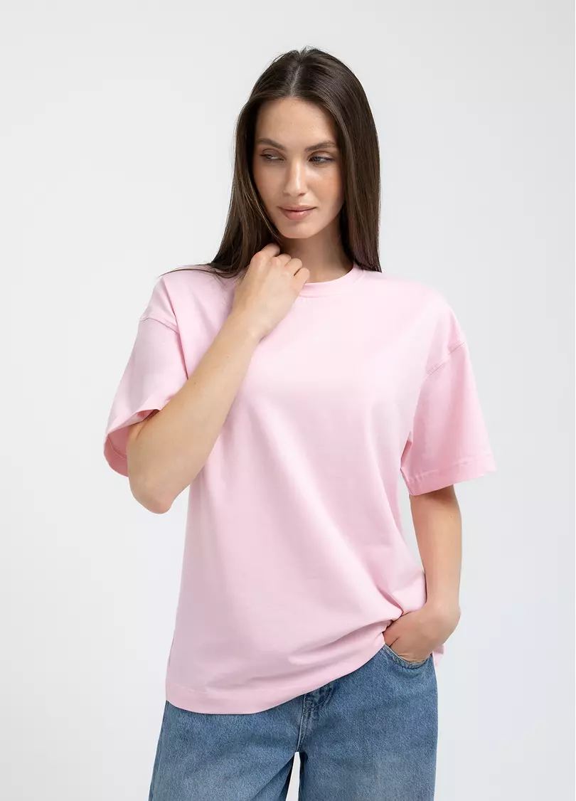 Футболка оверсайз T-SHIRT BASIC 4825/010 pale pink (розовый)