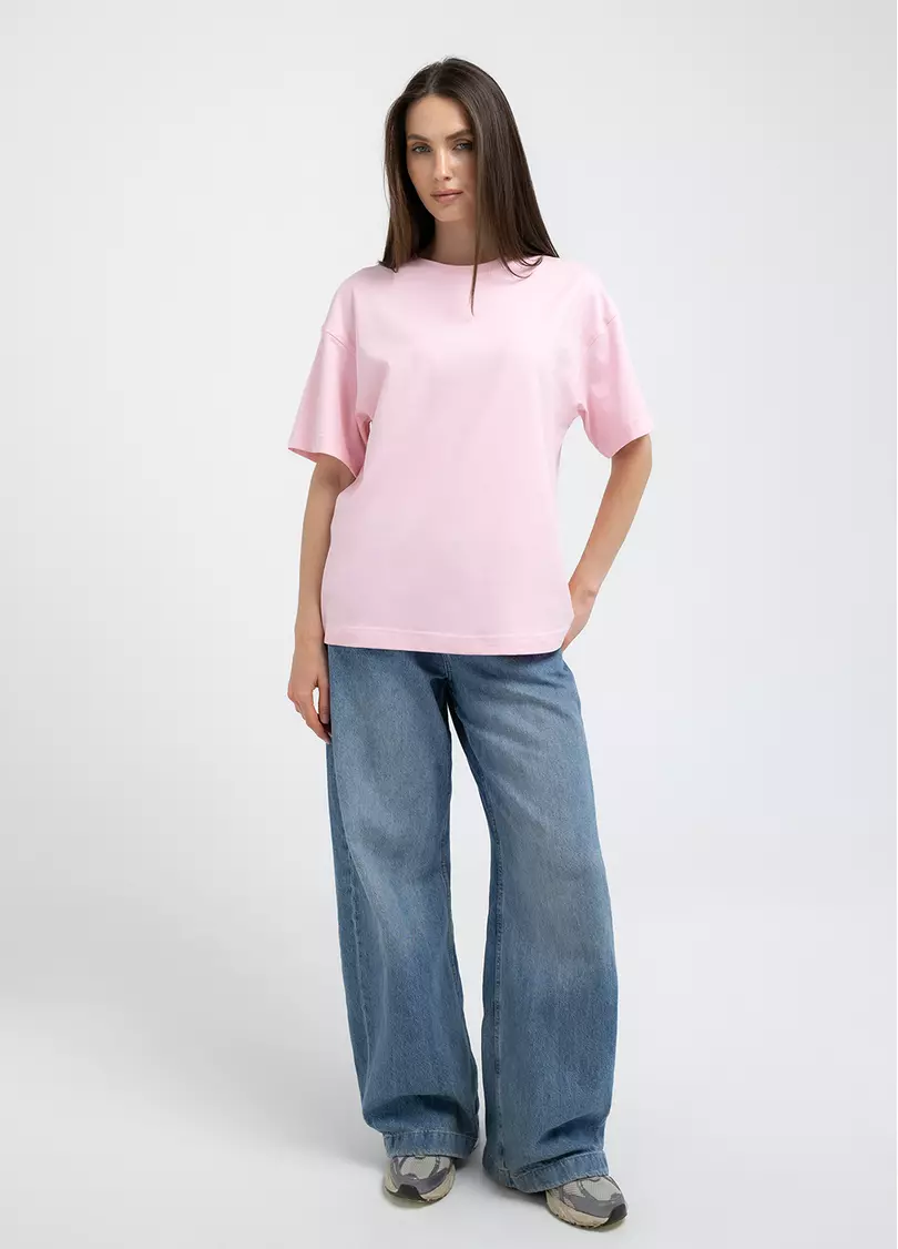 Футболка оверсайз T-SHIRT BASIC 4825/010 pale pink (розовый)