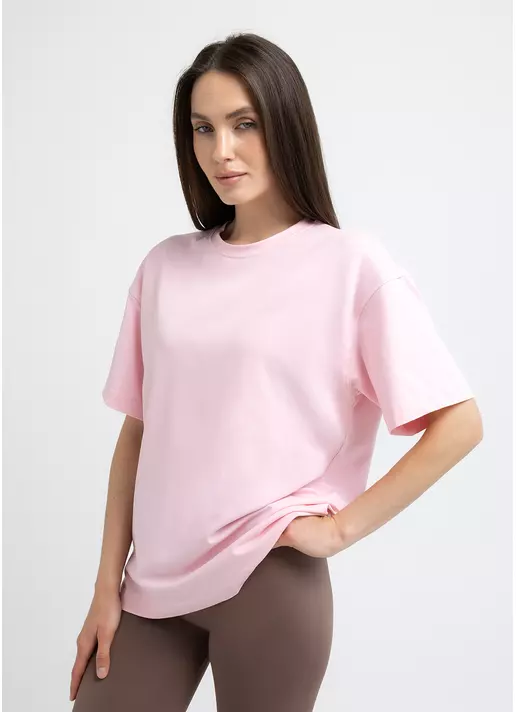 Футболка оверсайз T-SHIRT BASIC 4825/010 pale pink (розовый)
