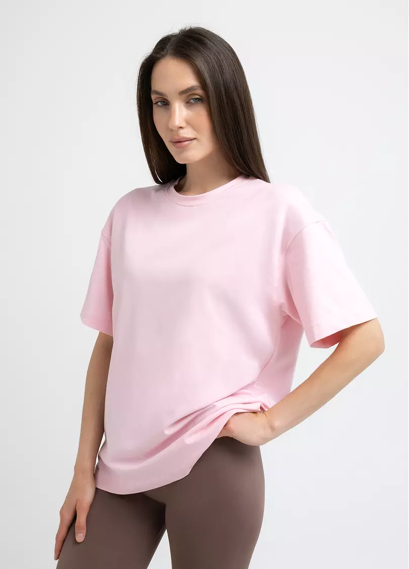 Футболка оверсайз T-SHIRT BASIC 4825/010 pale pink (розовый)