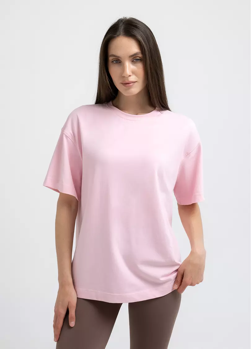 Футболка оверсайз T-SHIRT BASIC 4825/010 pale pink (розовый)