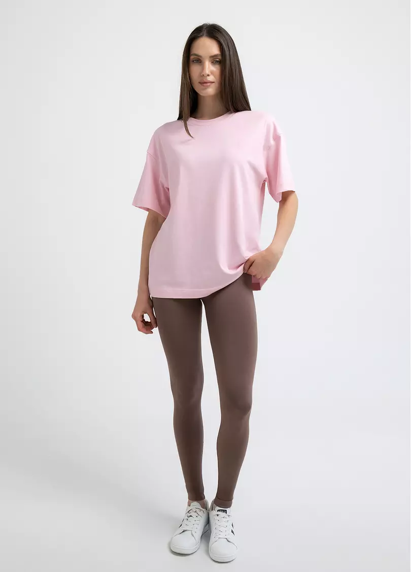 Футболка оверсайз T-SHIRT BASIC 4825/010 pale pink (розовый)