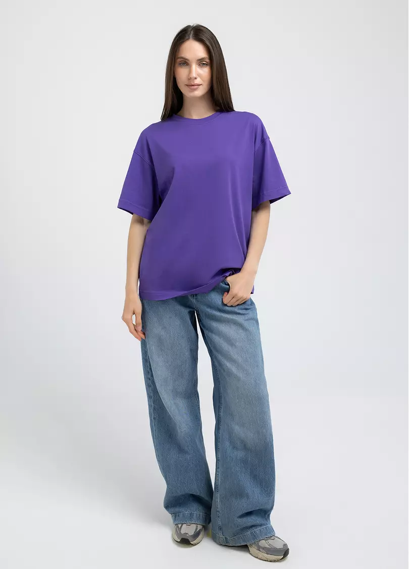 Футболка оверсайз T-SHIRT BASIC 4825/010 violet (фиолетовый)