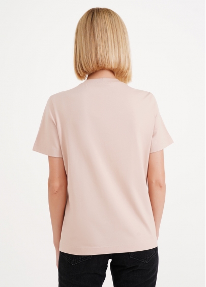 Бавовняна футболка T-SHIRT BASIC NECK 4815/010 beige (бежевий)