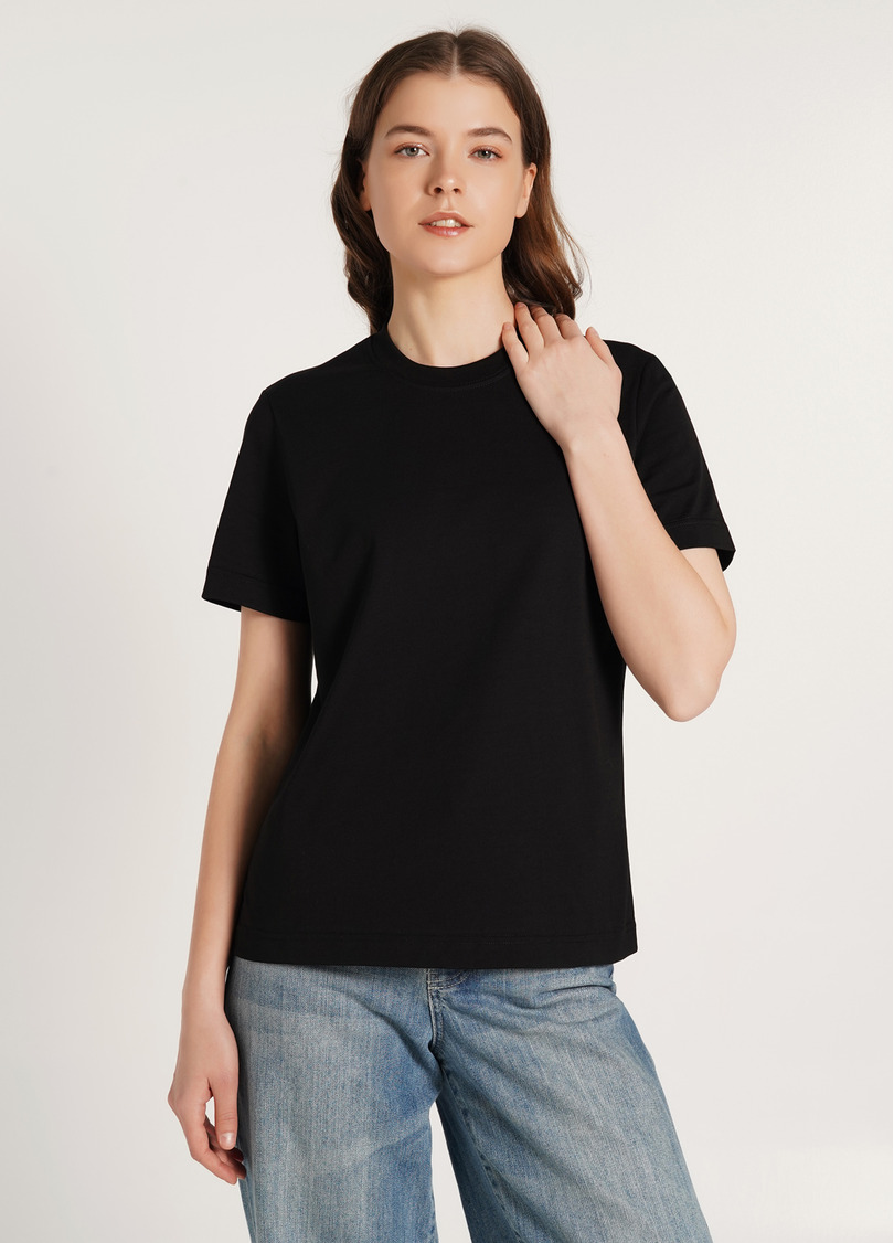 Бавовняна футболка T-SHIRT BASIC NECK 4815/010 black (чорний)