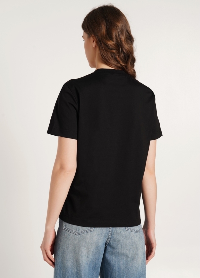 Хлопковая футболка T-SHIRT BASIC NECK 4815/010 black (черный)