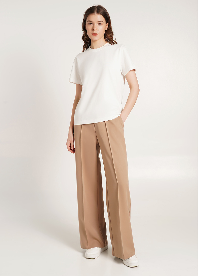 Бавовняна футболка T-SHIRT BASIC NECK 4815/010 milk (білий)