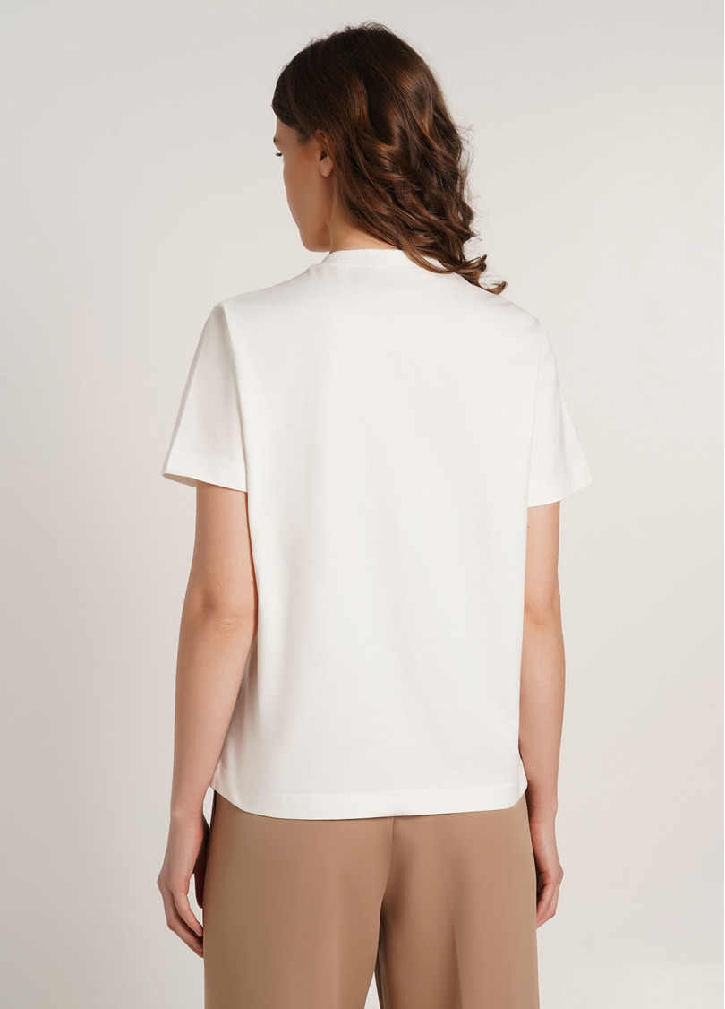 Бавовняна футболка T-SHIRT BASIC NECK 4815/010 milk (білий)