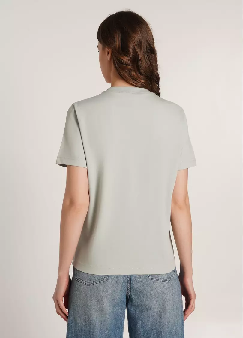 Бавовняна футболка T-SHIRT BASIC NECK 4815/010 sage green (зелений)