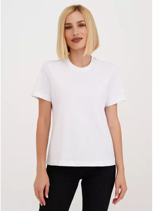 Бавовняна футболка T-SHIRT BASIC NECK 4815/010 white (білий)