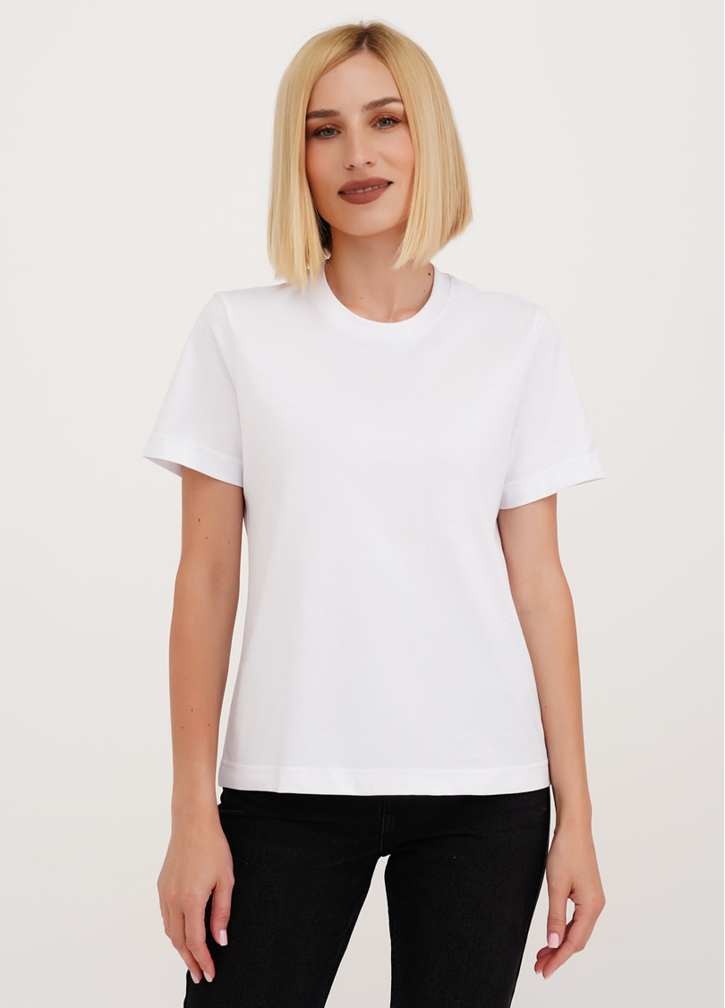 Хлопковая футболка T-SHIRT BASIC NECK 4815/010 white (белый)