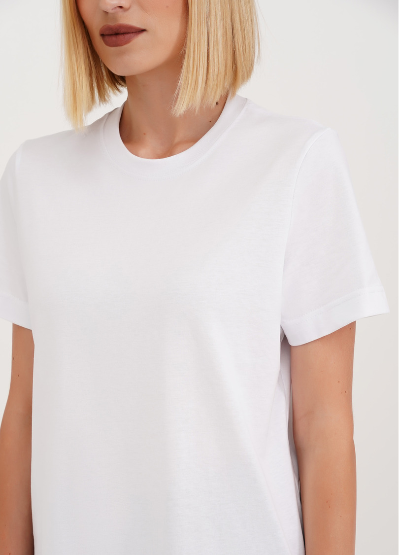 Хлопковая футболка T-SHIRT BASIC NECK 4815/010 white (белый)