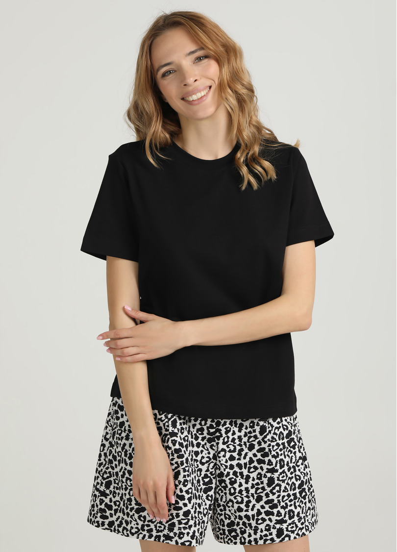 Хлопковая футболка T-SHIRT BASIC NECK FLEX 4815/010 black (черный)