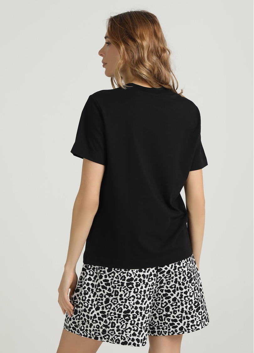 Хлопковая футболка T-SHIRT BASIC NECK FLEX 4815/010 black (черный)