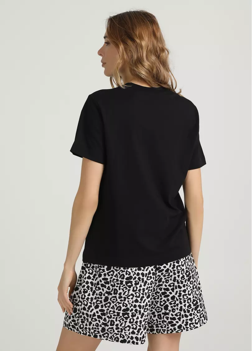 Хлопковая футболка T-SHIRT BASIC NECK FLEX 4815/010 black (черный)