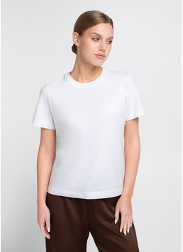 Бавовняна футболка T-SHIRT BASIC NECK FLEX 4815/010 white (білий)
